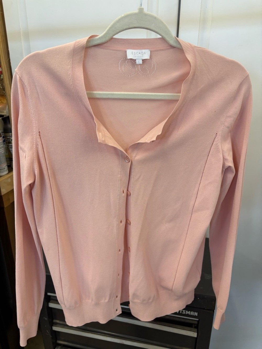 Escada Soft Pink Lightweight Button Cardigan